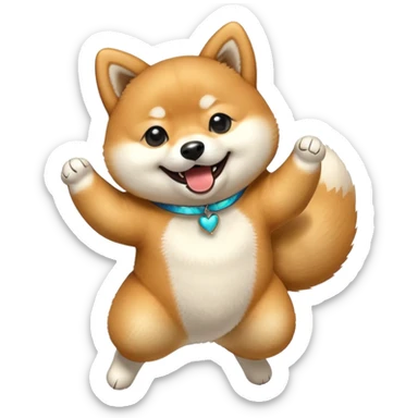 happy shiba inu dancing sticker