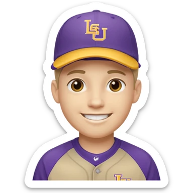 LSU white boy baseball emoji face sticker