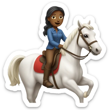 Woman riding a horse sticker