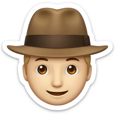 Emoji smirking with a fedora on sticker