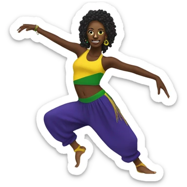 dancer woman of Jamaican dancehall sticker