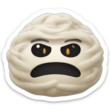 khinkali dish with black angry closed mouth and eyes sticker