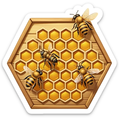 a natural bee hive with bees outside  sticker