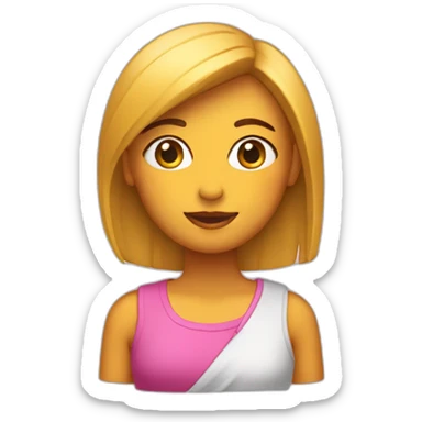 Chica con falda corta inclinada sobre la vista trasera. sticker