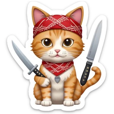 Rambo cat sticker