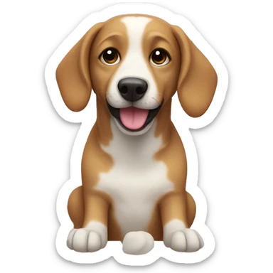 dog whith flowers sticker