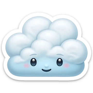 ethereal white pillow emoji glowing softly with a touch of icy blue, simple and dreamy sticker