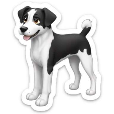 greek rescue dog black and white sticker