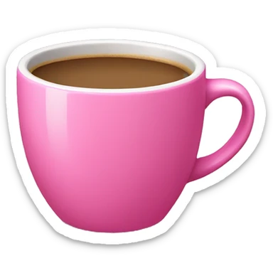 Pink coffee cup sticker