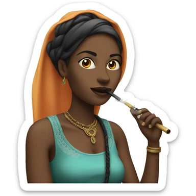 woman with hookah sticker