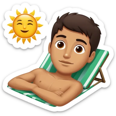 Dark haired guy laying in the sun in Mexico sticker