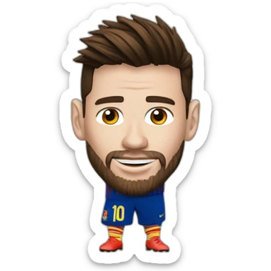 Messi qui se met a jenou au pied de cristiano ronaldo sticker