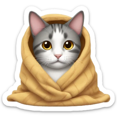 Cat in a Blanket sticker