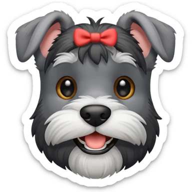 Happy Schnauzer saying hello sticker