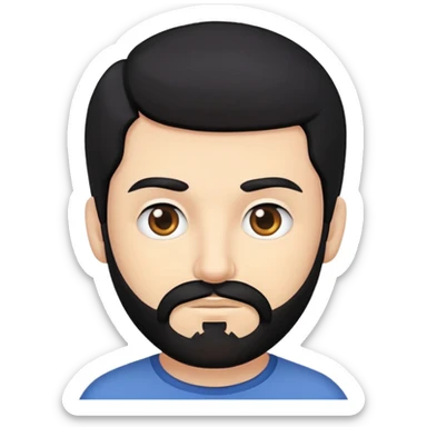 White men with a black hair and beard sticker