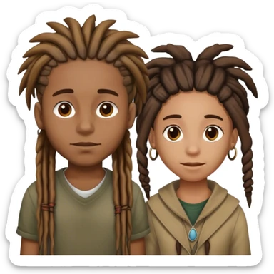 Boy with dreads girl with dreads sticker