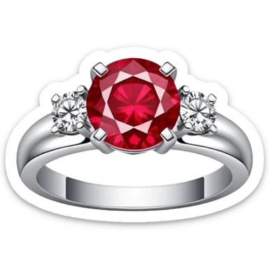 glitter rubi diamond married ring prata sticker