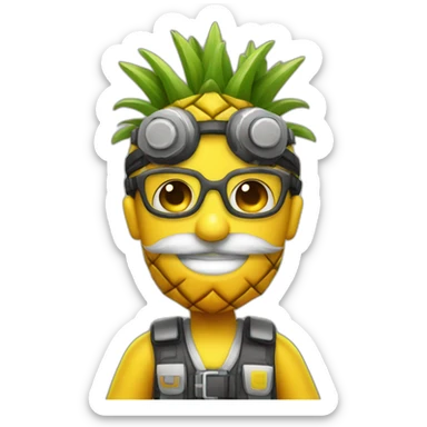 cute pineapple engineer sticker