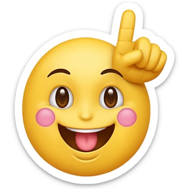 cheerful emoji face giving the middle finger, exaggerated happy features, no text, plain background sticker