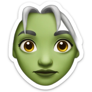 rough female orc wrinkles sticker