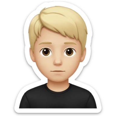 hockey player boy blonde hair black clothing sticker