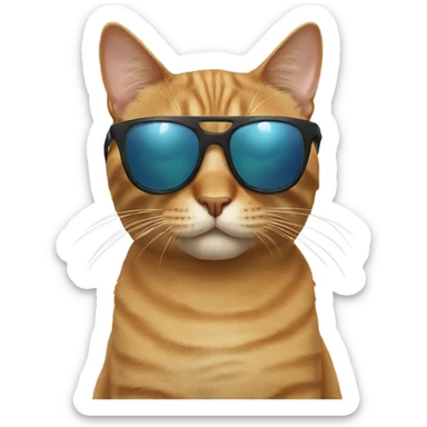 Cat with sunglasses sticker