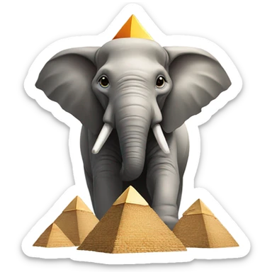 Elephant with a pyramid sticker
