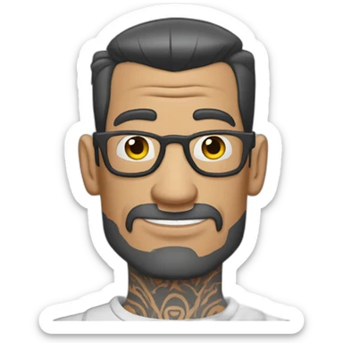 Tattooed man style Futurama sticker