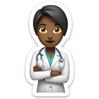 Female Doctor with boxing gloves sticker