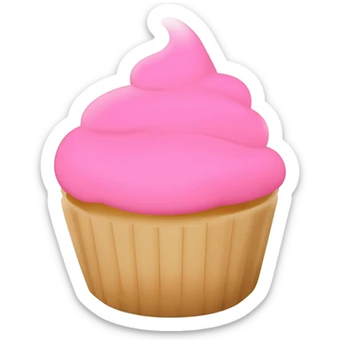 Cupcake with pink icing sticker