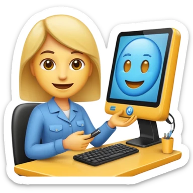 hazme un emoji que le este ayudando a una empresa a dejar de perder tiempo en tareas repetitivas y empezar a centrarse en lo que realmente importa: crecer. sticker