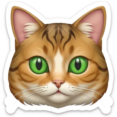 Ears Folded Mackerel Tabby Green Eyes Scotch Fold Cat sticker