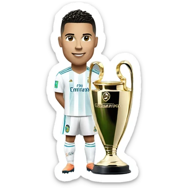 Ronaldo With the Champions League Throphee sticker