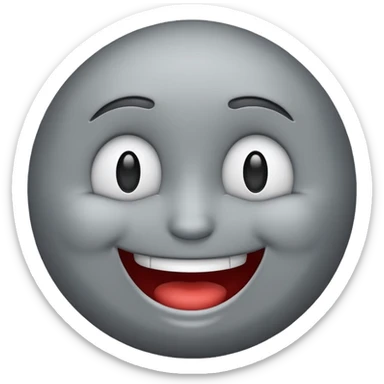 happy face emoji  grey colored sticker