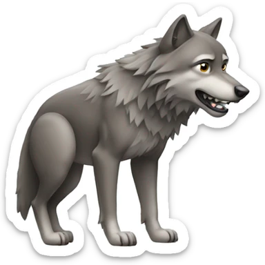 wolf pooping sticker