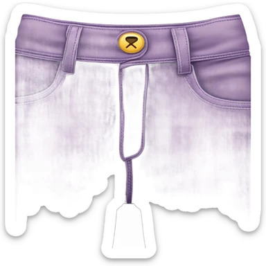 Realistic long Wide leg high waisted lilac velour jeans, isolated sticker