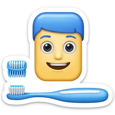blue toothbrush sticker