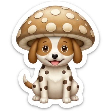 Dog in light mushroom costume sticker