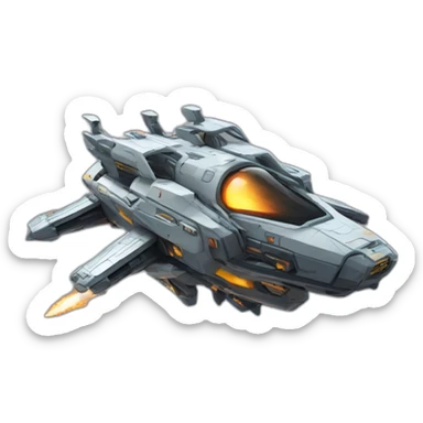 SHMUP space ship with guns and missiles sticker