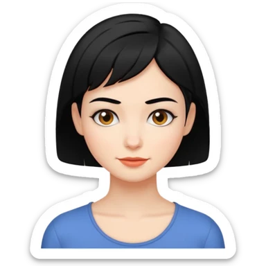 frau freche extreme schwarze Kurzhaarfrisur asynchron sticker