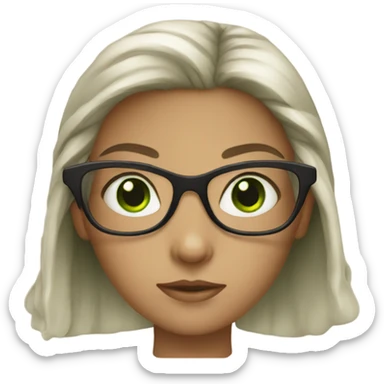 Girl with green eyes and glasses  sticker