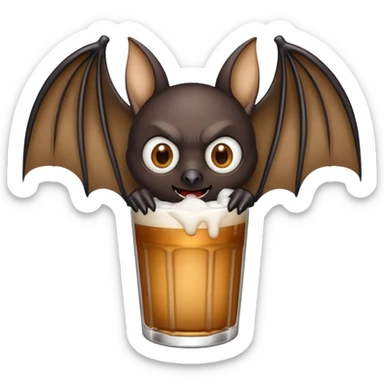 black bat drinkig sprite sticker