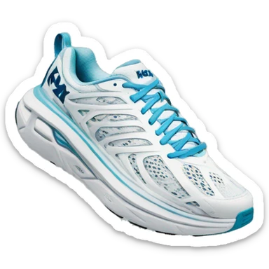 Hoka one one white pair of sneakers  sticker
