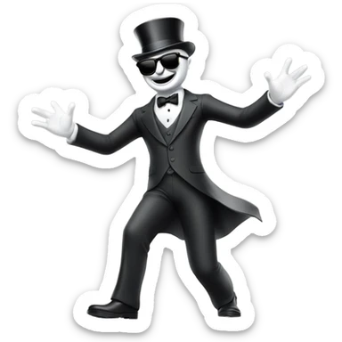 monopoly man celebrating in sunglasses, full body sticker