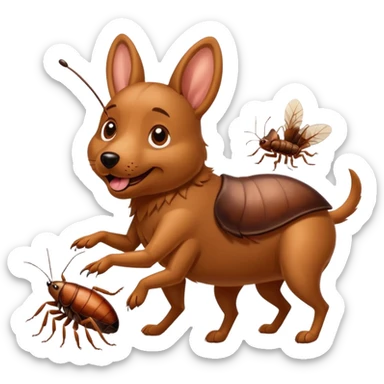 dog dancing with a cockroach sticker