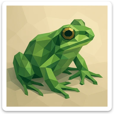 low-poly polygonal frog illustration sticker
