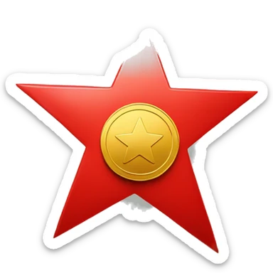 coin red   witha  red star in the middle sticker