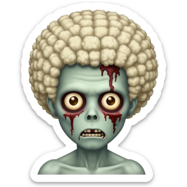Zombie with afro sticker