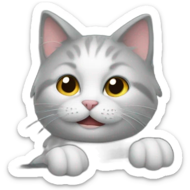 cat with long gray furr rides in the car sticker