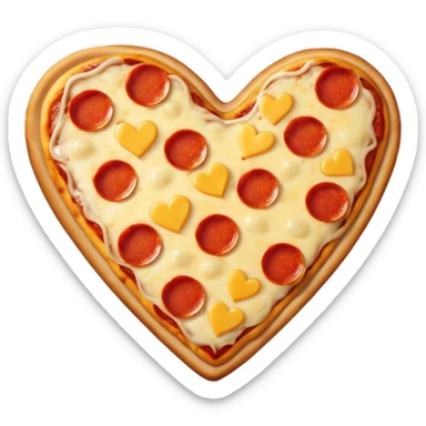 make a pizza slize shaped like a heart sticker